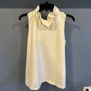 Tuckernuck Mason top; ruffle collar and bow tie back swing top in ivory, sz XL